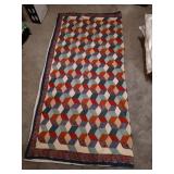 Handmade Tumbling Blocks Quilt