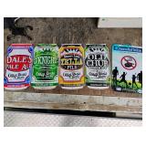 4 Metal Craft Beer Signs & No Tobacco Sign