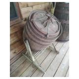Antique Wooden Barrel Rotary Butter Churn