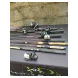 Collection of Fishing Rods and Reels