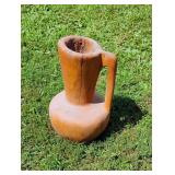 Large, Heavy Carved Wood Decorative Pitcher
