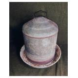 Vintage Galvanized Chicken Waterer
