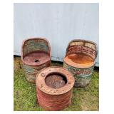 Unique Oil Drum Chairs & Table - Read Details