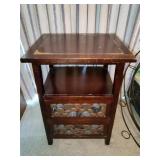 Dark Wood Accent Table with 2 Drawers