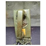 Avocado Green Wall Hanging Rotary Phone