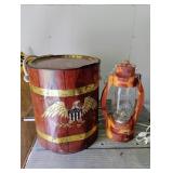 Tin Decorative Lidded Bucket & Ball Mason Jar Lamp