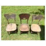 3 Vintage Wood Chairs