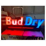 Bud Dry Lighted Plastic Beer Sign