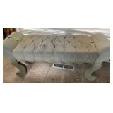 Upholstered Bench with Button Tufting and Cabriole