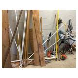 Tools, Lumber Pieces, and Lawn Care Supplies