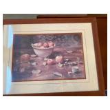 Framed Still Life Artwork with Apples, 26.5×20.5
