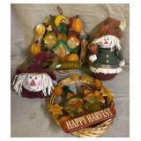 Fall-Themed Decor With Scarecrows and Wreaths