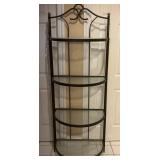 Metal and Glass Shelf Unit, 75" Tall