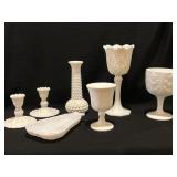 Milk Glass Tableware and Decorations