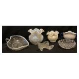 Fenton Milk Glass & Assorted Decorative Pieces