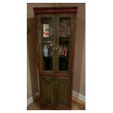 Two-Tone Wooden Cabinet With Glass Doors