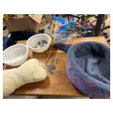 Pet Supplies Including Bed, Bowls, and Toys