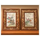 Set of Chinese Porcelain Plaque with Wood Frame, 2