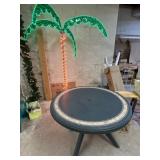 Light-Up Palm Tree and Round Patio Table Set