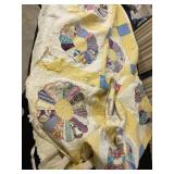 Handmade Patchwork Quilted Blanket With Floral Des