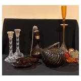 Amber-Glassware and Crystal Candleholders
