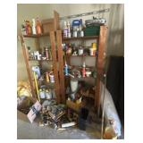 Shelving With Tools, Paint, Gardening, and Miscell