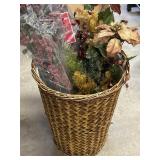 Wicker Basket with Assorted Decorative Floral Spra