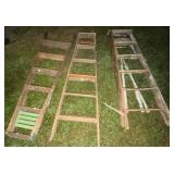 3 Wooden Extension Ladders