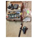 Fishing Tackle Box Set w/ Rod and Fish Finder