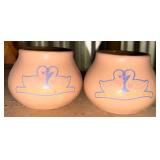 Duck Motif Pottery Cups & Wood Welcome Sign