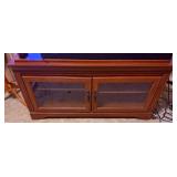 Wood Media Console w/ Glass Doors