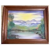 Framed Landscape Oil Painting Signed
