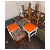 Collection of Painted Wooden Stools