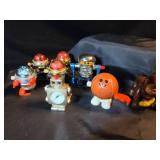 Miniature Robot Toy Collection with Clock