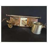 Brass Deer Wall Hooks and Ice Bucket Set