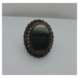 Sterling 925 Mexico Green Banded Stone
