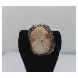 Sterling Silver Cameo Brooch