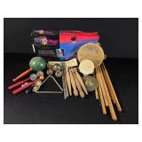 Percussion Instruments and Drum Man Set