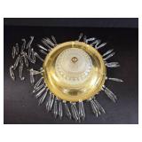 Glass and Gold-Tone Flush Mount Light