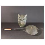 Cast Iron Owl and Popcorn Popper