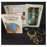 Egyptian Barbie, Book, and Jewelry