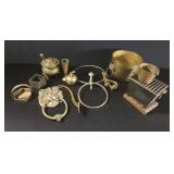 Brass Door Knocker, Bucket, and Incense Burne