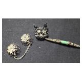 Three Brooches: Joseph Warner and Silver Tone