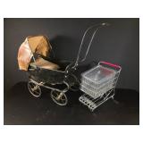 Antique Baby Buggy & Toy Shopping Cart