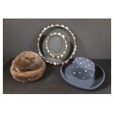 Mink Hat and Two Wool Brim Hats