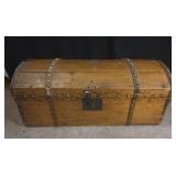 Primitive Wood Trunk With Blue Lining