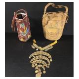 Egyptian Themed Camel Hide and Leather Purses