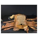 Tooled Leather Western Saddle With Stirrups