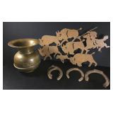 Brass Spittoon, Metal Western Art, Horseshoes