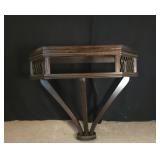Wood Hanging Shelf with Brass Grille